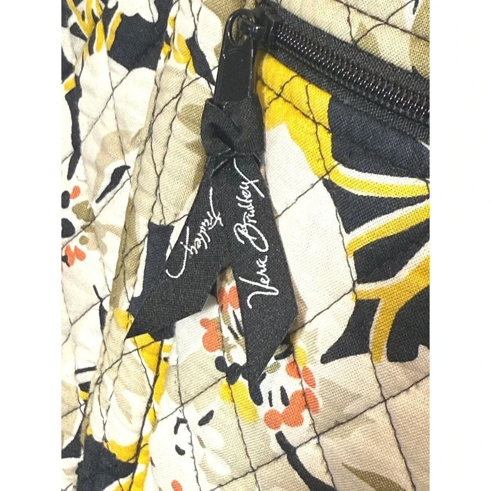 Vera Bradley Quilted‎ Tote Bag Floral Print Yellow White Black Shoulder Bag